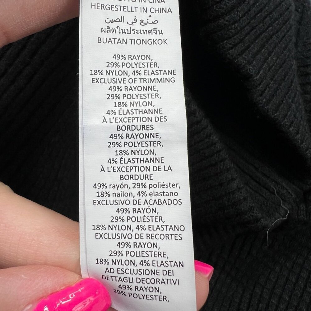 Alo Women's Waffle Weekend Escape Mock Neck Long Sleeve Black Size Medium - Picture 5 of 7